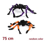 Huge Black Plush Spider Halloween Props (50-200cm Decor for Party Web)
