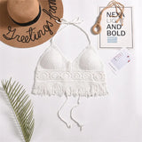 Bohemian Style Top Chest Cushion Neck Hanging Design's Tank Tops Bare Back Sexy  Beach Little Suspender Women's T-shirt