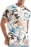 Hot-selling t-shirts for men graffiti pattern casual fashion