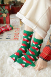 Christmas coral fleece warm and thick winter socks snowman floor socks