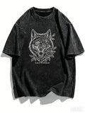 Gothic Skull and Rose T-Shirt Washed Cotton Aesthetic Floral