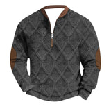 Men's Half Zip Stand Collar Sweatshirt Long Sleeve Casual Pullover