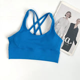 Women's Solid Color Racerback Yoga Sports Bra for Fitness