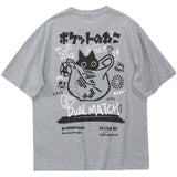Summer Retro Cartoon Print Men's Short Sleeved T-shirt