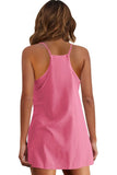Summer Sleeveless Vest Dress Pocket Sports Short Skirt