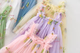 Toddler Girls Princess Tulle Dress Puff Sleeve Tutu Dress