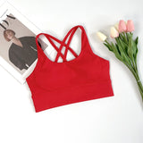 Women's Solid Color Racerback Yoga Sports Bra for Fitness