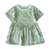 Sanlutoz Kids Girls Cotton Dress Short Sleeve Summer Style