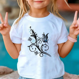 New 3D Butterfly Print Kids Girls T Shirt Summer Kids Clothe