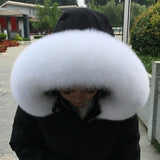 100% Natural Real Fox Fur Collar Fashion Scarves For Ladies Coat Jacket Winter Fur Scarf Black White Shawl