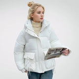 2024 New Winter Women Warm Down Cotton Jacket Fashion Hooded Thick Puffer Coat Casual Loose Outerwear Female Cotton Padded Coats