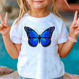 New 3D Butterfly Print Kids Girls T Shirt Summer Kids Clothe
