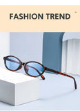 Women's Leopard Retro Oval Sunglasses Small Frame UV Eyewear