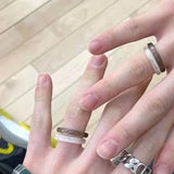 2Pcs Resin Rings Aesthetic Women Teen Girl Stackable Ring