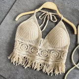 Sexy Boho Beach Holiday Camisole Halter Women Crochet Knit