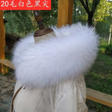 100% Real Fur Collar Women Raccoon Fur Scarf Warm Scarves Natural Fur Trim For Hood Man Coat Parkas Jackets Shawl Universal Down