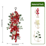 Christmas Greenery Garland with Lily & Red Berries for Mantel Decor