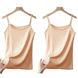 Cotton Feel Solid Sling Camisole Women's Crop Top Sleeveless