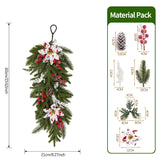 Christmas Greenery Garland with Lily & Red Berries for Mantel Decor