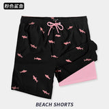 Loose Men's Surfing Beach Pants Double Layer  for Summer
