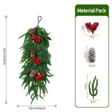 Christmas Greenery Garland with Lily & Red Berries for Mantel Decor