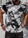 3d Print Design Men's T-Shirt, Summer Outdoor Short Sleeve