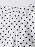 Women's Polka Dot Turtleneck Zipper Jacket with Pockets
