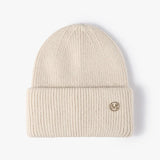 Women's Rabbit Fur Winter Hat Warm Beanie Solid Color Cap