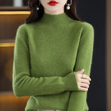 Women's Solid Long-Sleeve Half-high-collar basic warm bottoming shirts/sweater