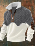 Men's Long Sleeve Half Zipper Pullover Top Autumn Stand-Up Collar Men's Half Placket Casual Zipper Long Sleeve Sweater