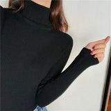 Women’s Ribbed Turtleneck Sweater Long Sleeve Warm Knit