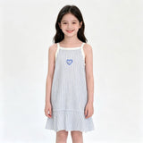 Girls Sleeveless Ruffle Nightdress Kids Pajama Dress