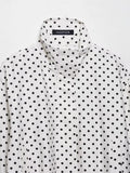 Women's Polka Dot Turtleneck Zipper Jacket with Pockets