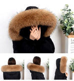 100% Real Fur Collar Women Raccoon Fur Scarf Warm Scarves Natural Fur Trim For Hood Man Coat Parkas Jackets Shawl Universal Down