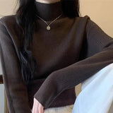 Women's Turtleneck Winter Sweater, Retro Velvet Lining, Thickened Pullovers, Basics, Inner Wear/Top.