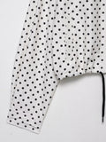 Women's Polka Dot Turtleneck Zipper Jacket with Pockets