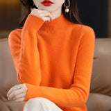 Women's Solid Long-Sleeve Half-high-collar basic warm bottoming shirts/sweater