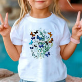 New 3D Butterfly Print Kids Girls T Shirt Summer Kids Clothe