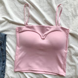 Women's Built-In Bra Spaghetti Strap Summer Camisole Top