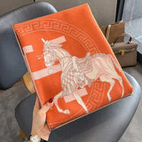 Luxury Winter Faux Cashmere Scarf Women fashionable Little horse thickened warm Shawl