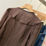Spring Blouses for Women Ruffled Flared Shirts Tops