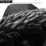 Men's Windproof Fleece Warm Detachable Hooded Parka Winter Jacket Solid Zipper Coat 6XL