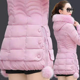 Slim Fur Hood Puffer Long Sleeve Down Winter Jacket, Coat for Women