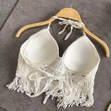 Sexy Boho Beach Holiday Camisole Halter Women Crochet Knit