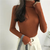 Women’s Ribbed Turtleneck Sweater Long Sleeve Warm Knit