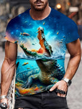 Camouflage-print stretch casual short-sleeved men's T-shirt