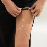 IngeSight.Z Pearl Tassel Thigh Chain Women Adjustable Leg