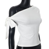 Women Slim Fit Off Shoulder Summer Crop Top T-Shirt