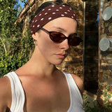 Retro Polka Dot Wide Headband for Women Yoga & Fashion Wear