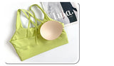 Women's Solid Color Racerback Yoga Sports Bra for Fitness